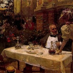 Joaquín Sorolla (1881): Café de París. Impresionismo