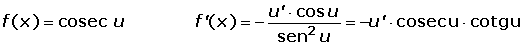 Derivada de la cosecante