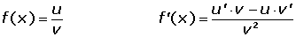 Derivada de un cociente 