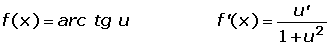 Derivada de la función arcotangente 