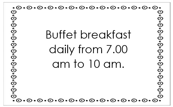 Buffet breakfast
